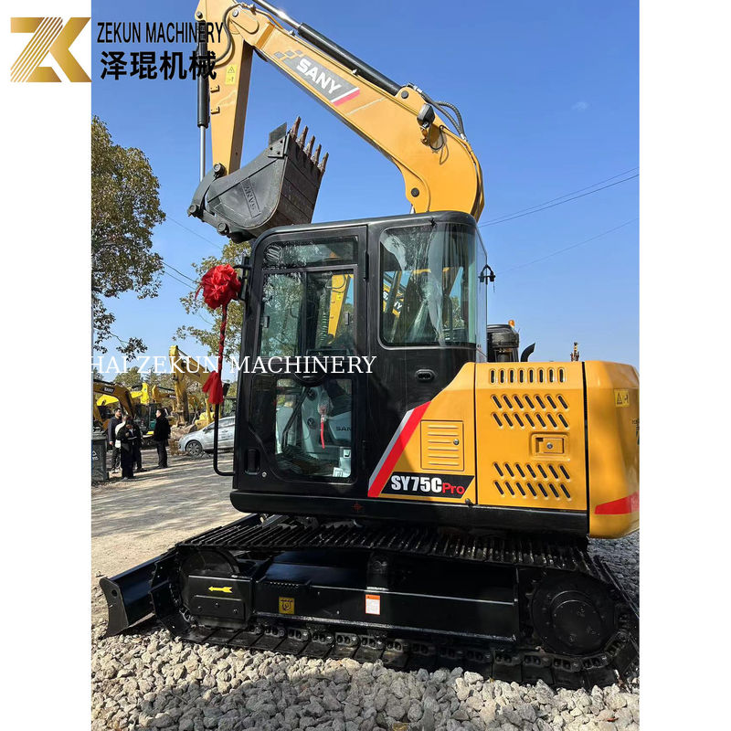 Подержанный Sany SY75C Pro 7,5 тонны мини-скрыватель с двигателем ISUZU