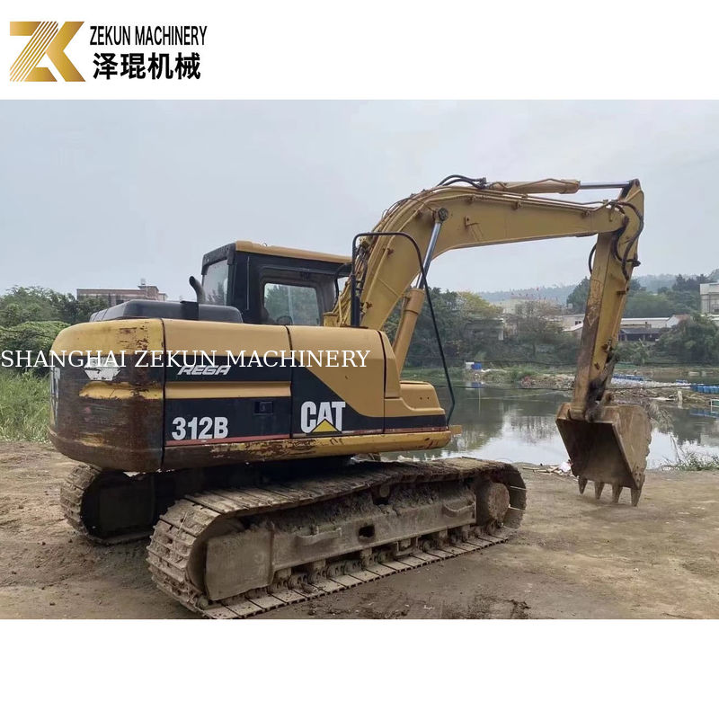 2000 год Cat 312B Использованный экскаватор с ползучей ручкой 12 тонн 63 кВт Подержанный экскаватор