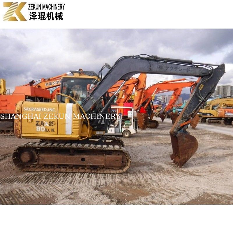 7200 кг Использованная Япония Мини 8 тонн Hitachi 80 экскаватор ZX80 с оригинальным гидравлическим насосом