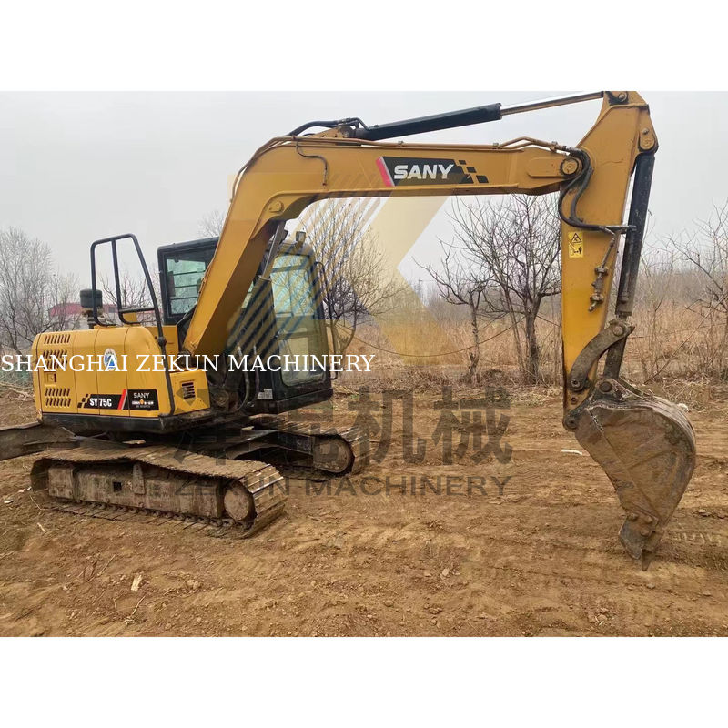 Использованный экскаватор Sany SY75C в Шанхае с мощностью 55 кВт и весом 7000 кг